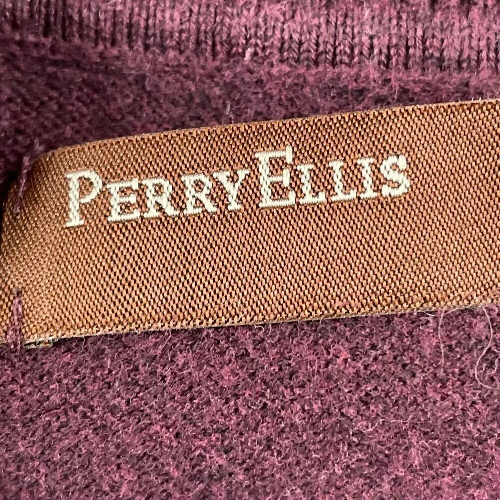 Perry Ellis Sweater Mens Medium VNeck Colorblock Pullover